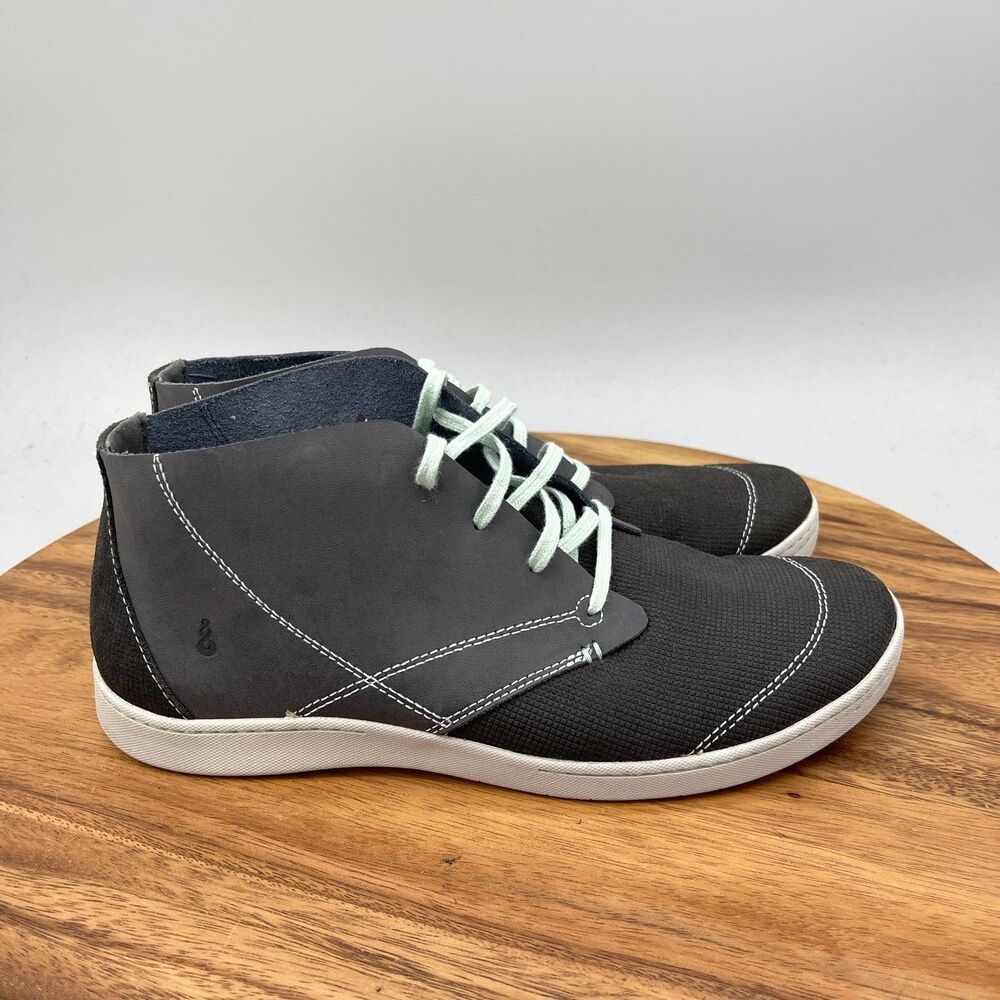 Ahnu Pier 3 Booties Womens Size 9 Black Gray Leather Casual Comfort Walking Shoe